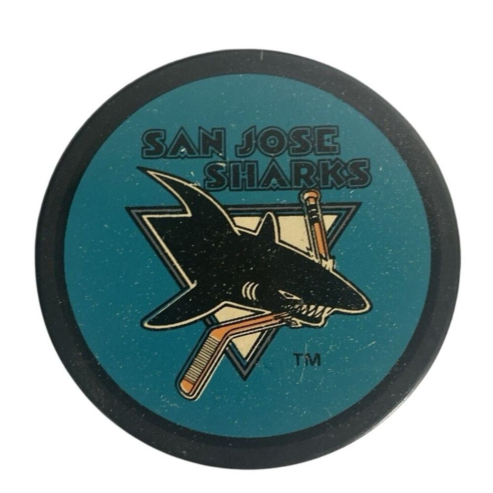 1990's San Jose Sharks NHL Official Collectible InGlasco Vintage Hockey Puck